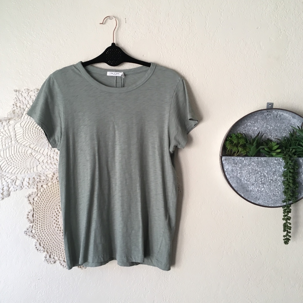 Rag & Bone The Tee slub basic tee Sage green NWT